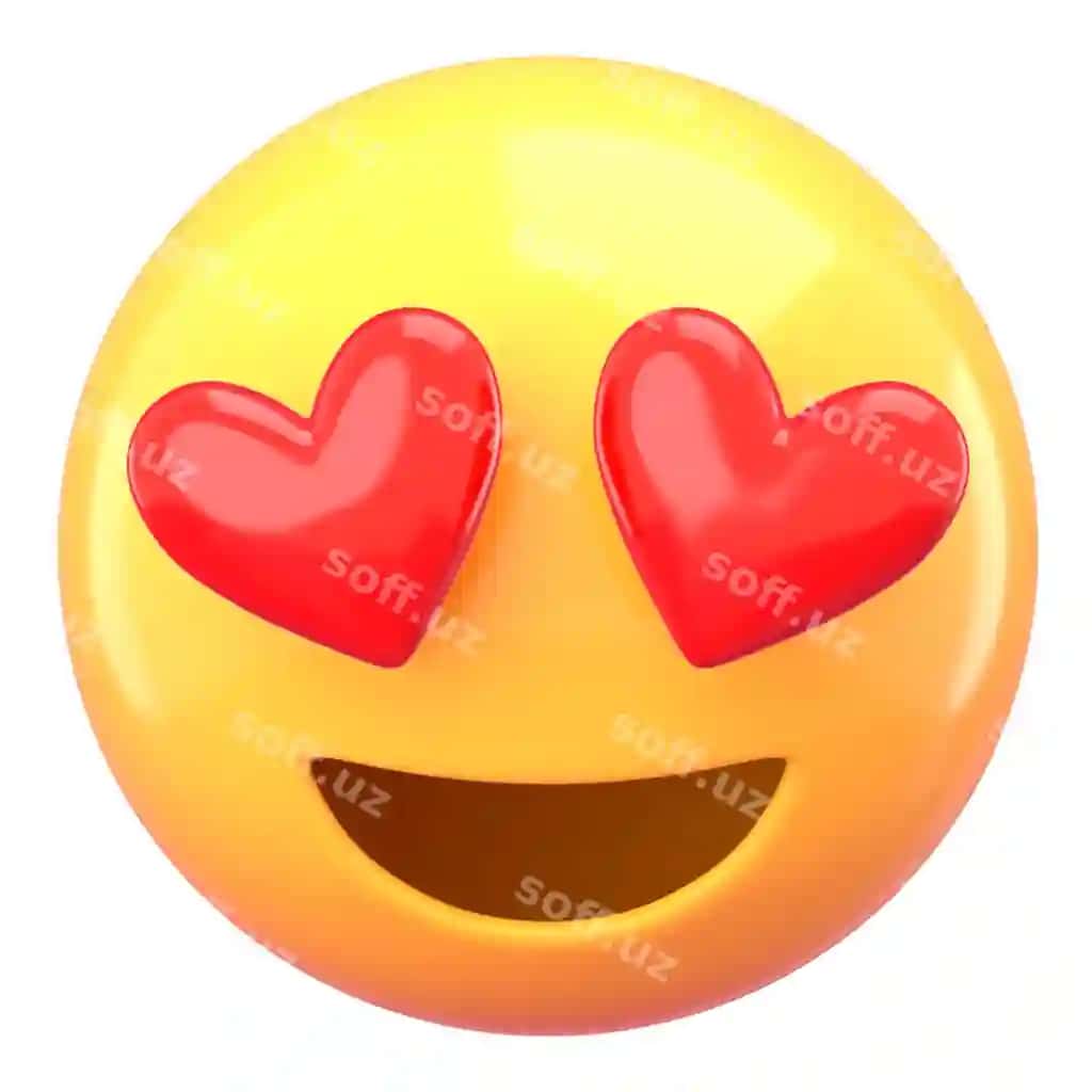 3d emotikon png qalb ko'zlari stiker shaffof orqa fonda | 3d emoticon png hearteyes sticker transparent background