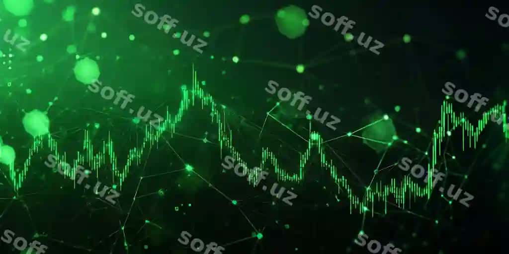 Yashil yorqin chart qora fondaa | Green glowing chart dark background