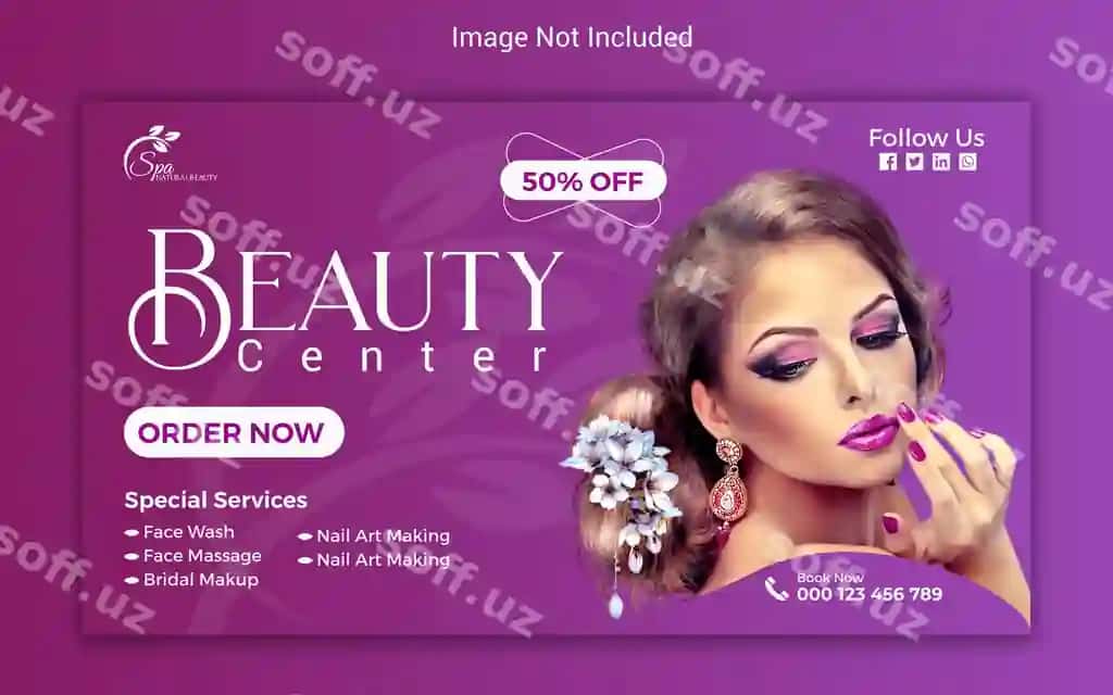 Spa gozallik salon Google va Facebook uyni Ijtimoiy tarmoqlar shabloni | Spa beauty salon google cver facebook cover social media template