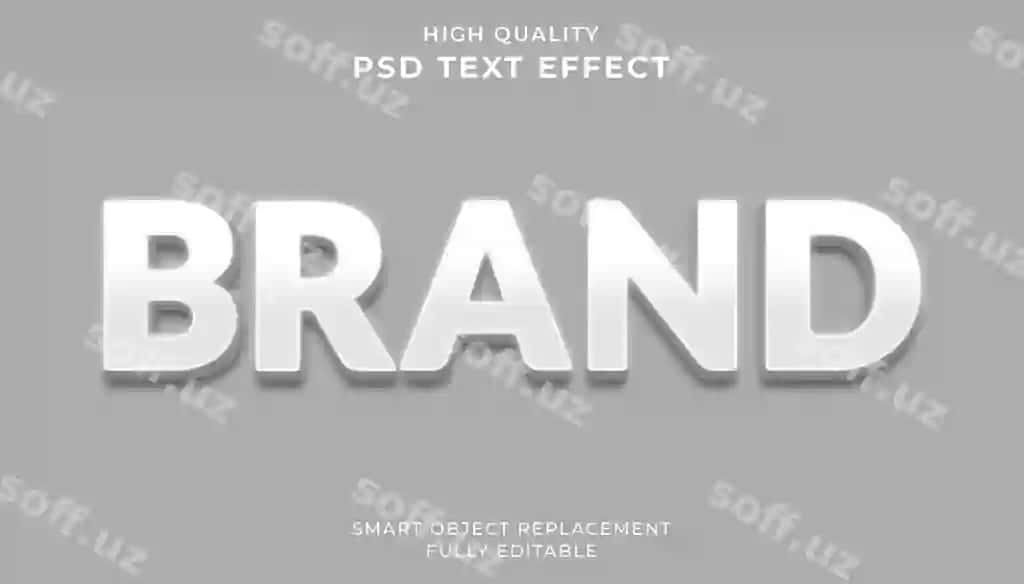 Oq brend matn effekti | White brand text effect