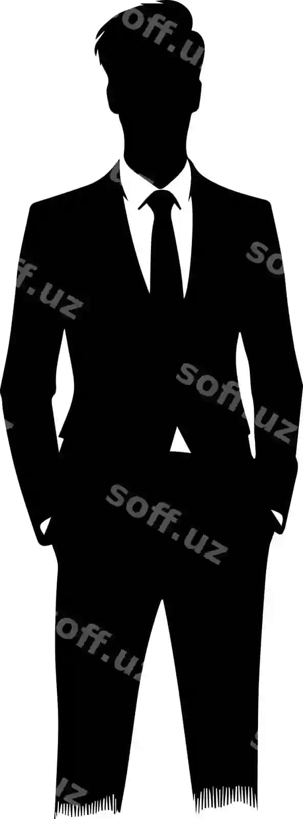 Biznes erkak vektor siluet illustratsiyasi qora rang 9 | Business man vector silhouette illustration black color 9 2