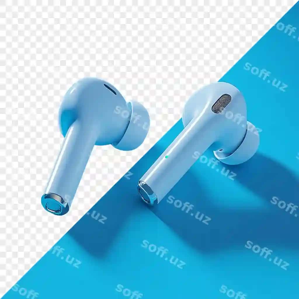 Moviy fonli ikkita kumush rangli quloqchin | Two silver earphones blue background with blue background