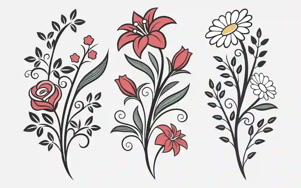 Gulli dizayn elementlarini o'rnating | Set floral design elements