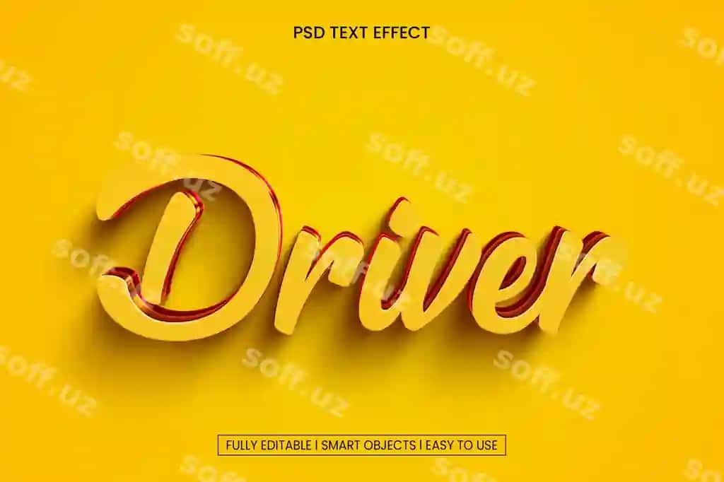 Driver 3o uslubdagi matn effekti | Driver 3d style text effect