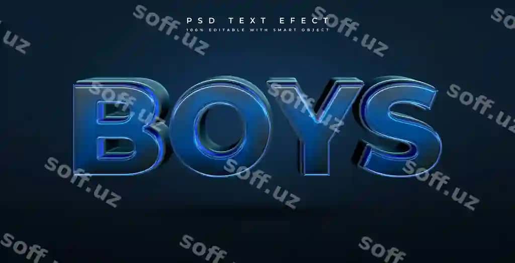 Ollalar 3D matn effekti | Boys 3d text effect