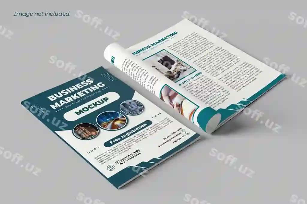 Roll jurnali namuna dizayni | Roll magazine mockup design