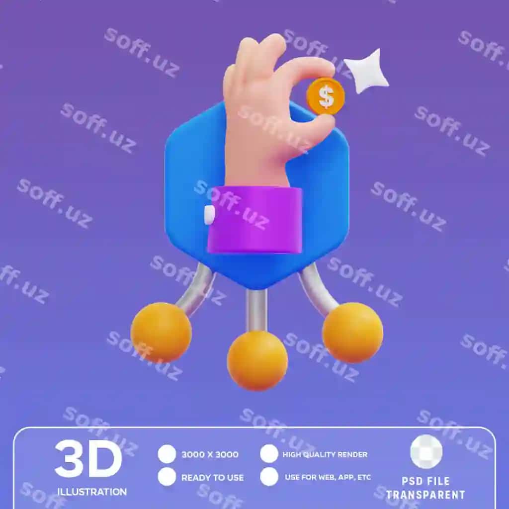 Psd mikro to'lovlar 3d illustratsiya | Psd micro payments 3d illustration