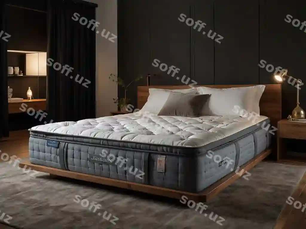 Bu kulrang qoshiqli yotoq | Bed with gray comforter it