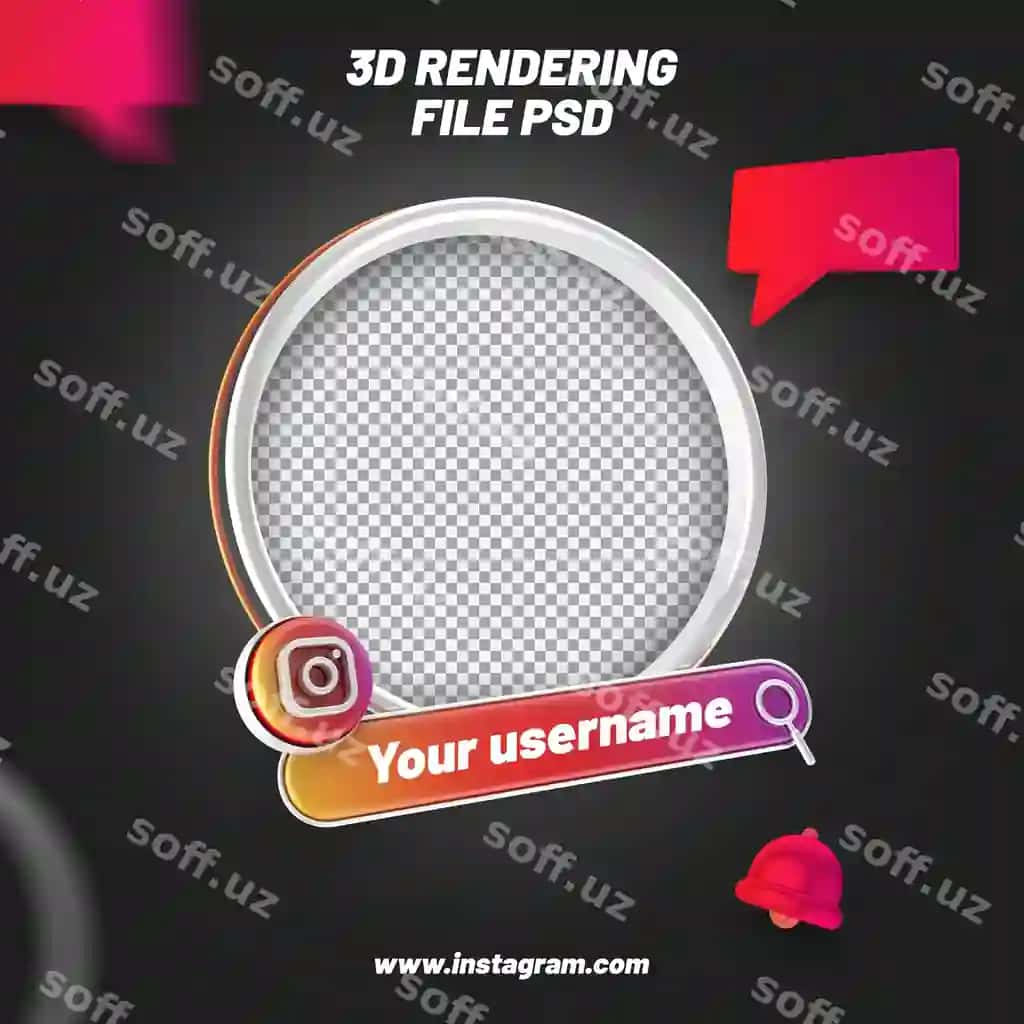 Dumaloq profil 3D ramka instagram ijtimoiy media | Round profile 3d frame instagram social media
