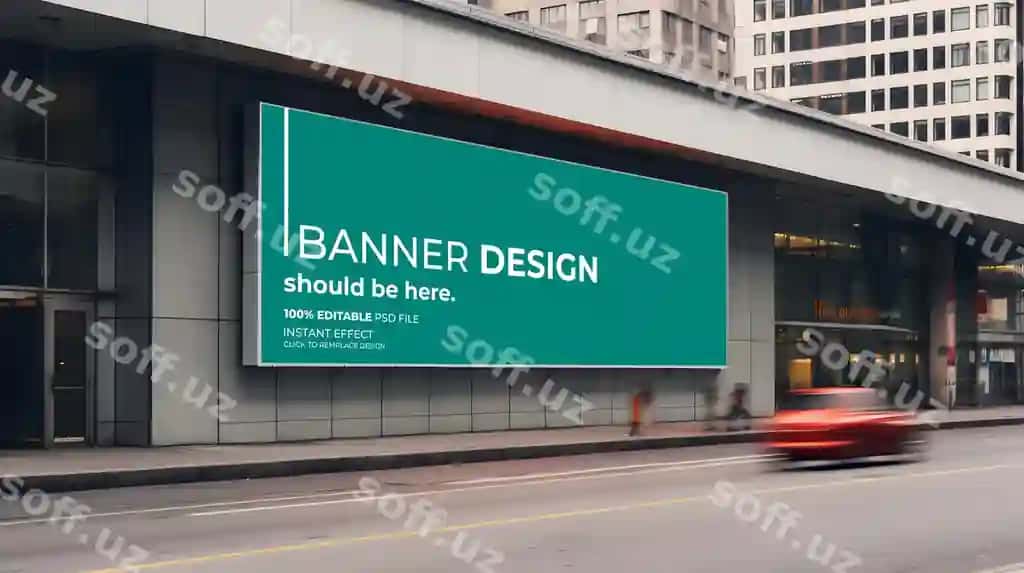 Tashqi billboard namunasi | Billboard mockup outdoor