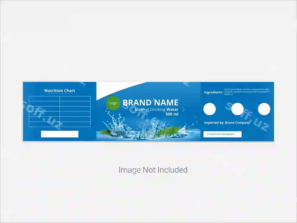 Suv shishasi yorlig'i dizayni | Water bottle label design