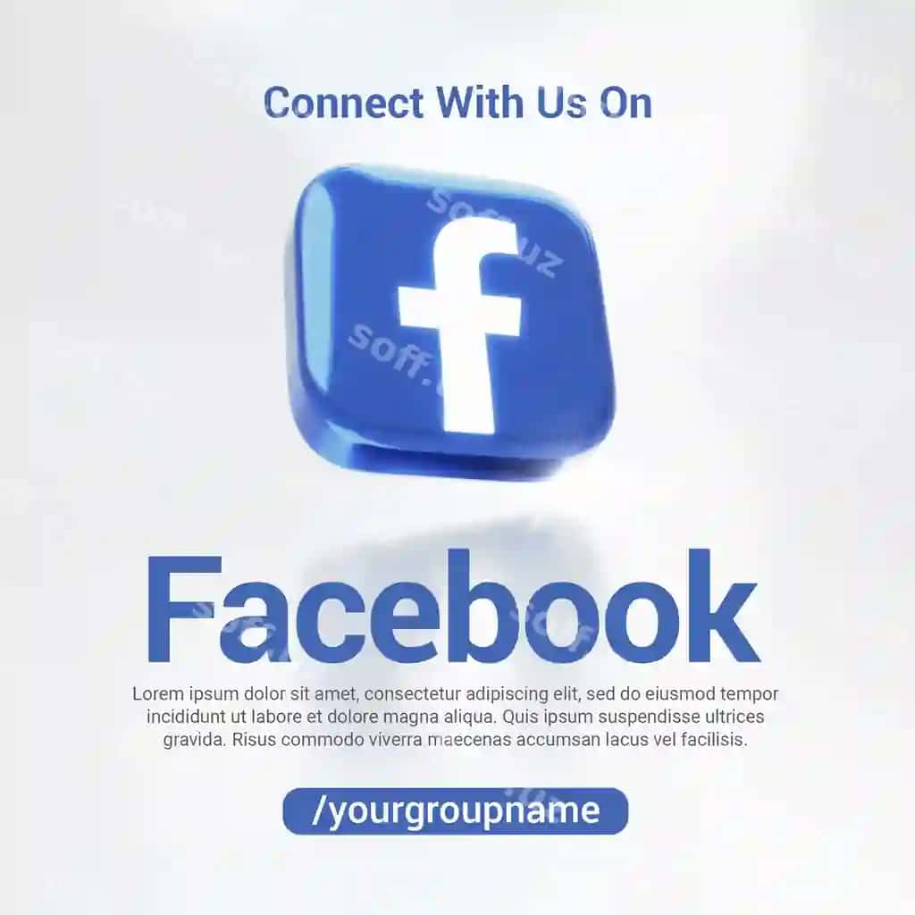 Biz bilan bog'laning facebook 3D render belgisini oshirish reklamasi | Connect with us facebook 3d render icon boost promotion