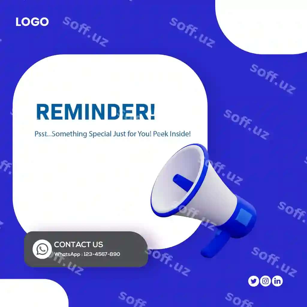 Ijtimoiy tarmoqlardagi muhim e'lon posti | Important social media announcement post