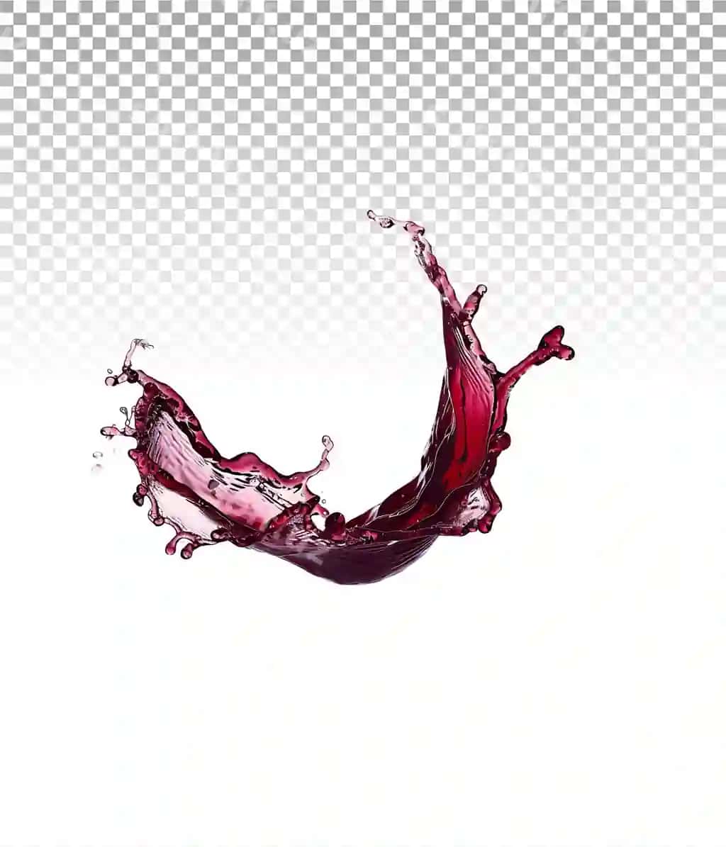 Qizil shirin sovuni aniq orqa fonda | Red wine splash clear transparent background