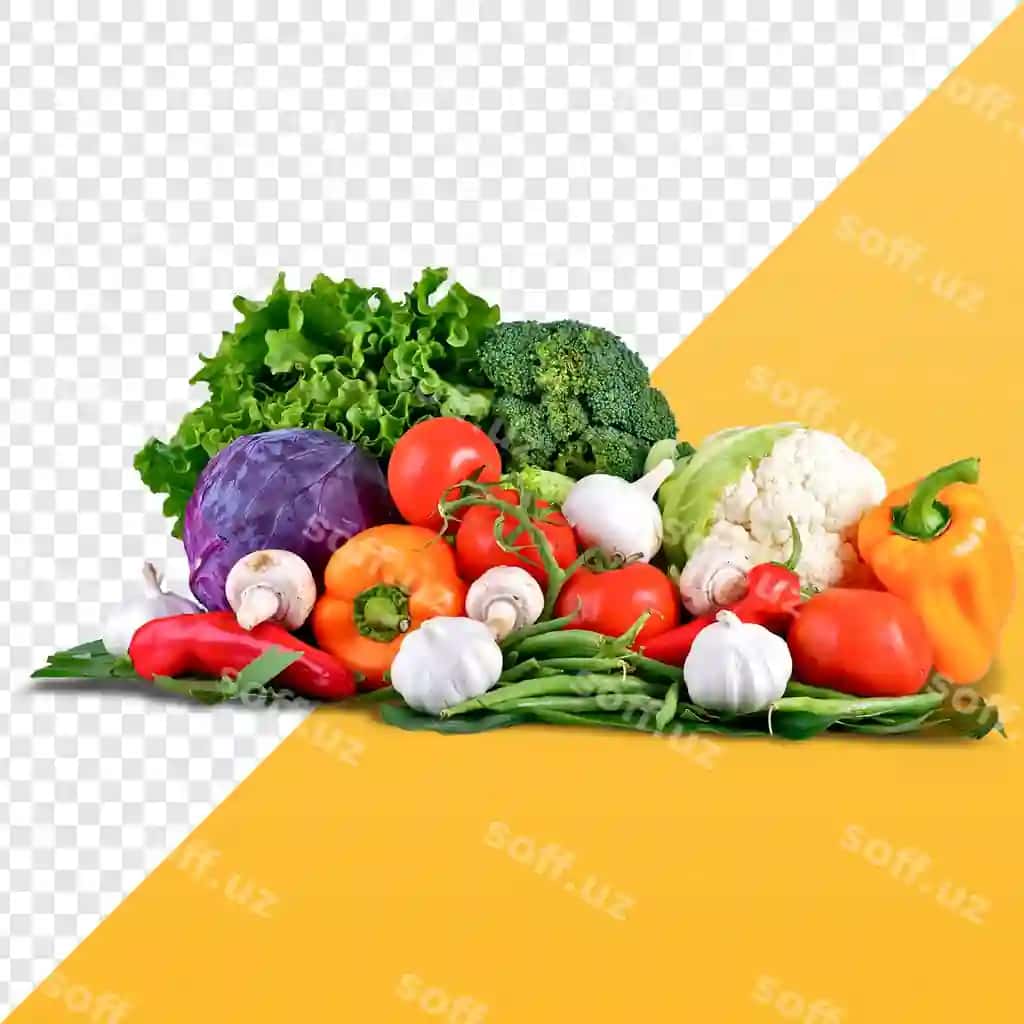 Yangi rangli sabzavotlar assortimenti | Assortment fresh colorful vegetables
