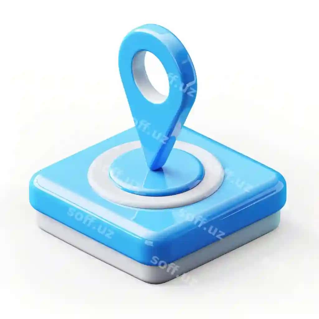 3D ko'k joylashuv pini ikonasi oq fonda navigatsiya xarita ilovalari | 3d blue location pin icon white background navigation map apps
