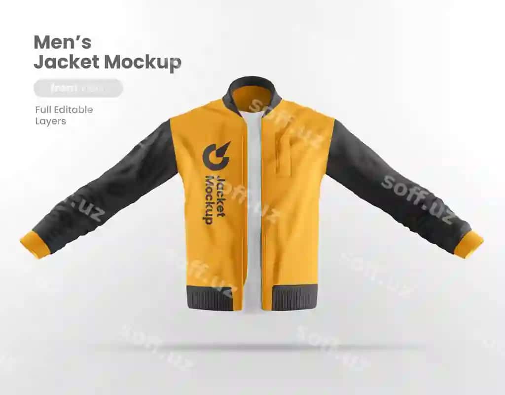 Old ko'rinishdagi kurtka maketi | Front view jacket mockup