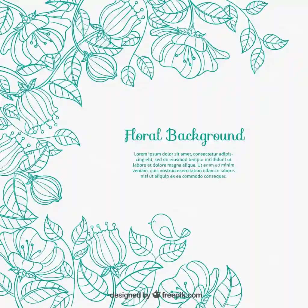 Chizilgan gulli fon | Sketchy floral background