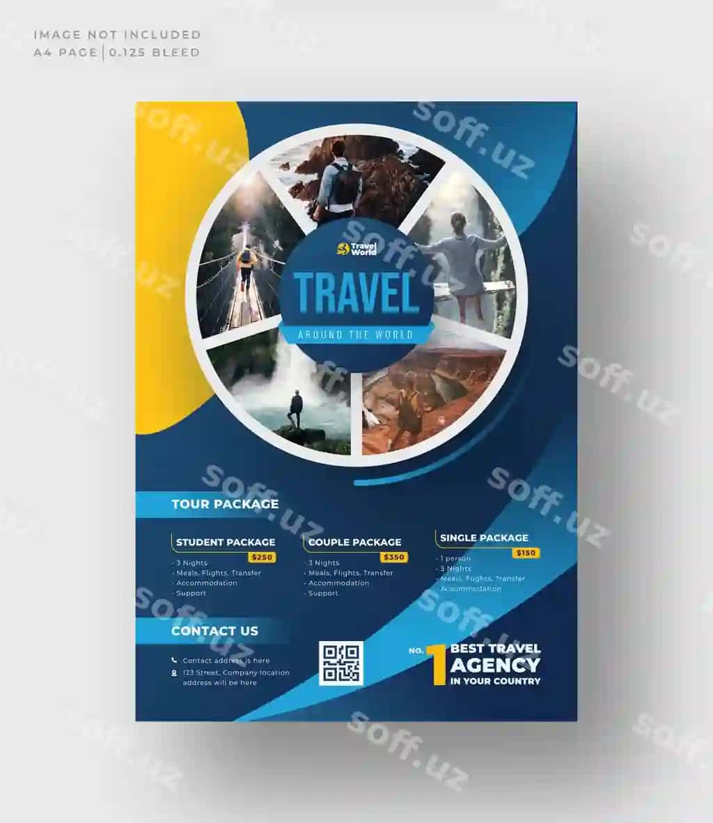 Sayohat floyeri broshyur dizayni layout dam olish sayohat floyeri | Travel flyer brochure design layout holiday vacation travel flyer