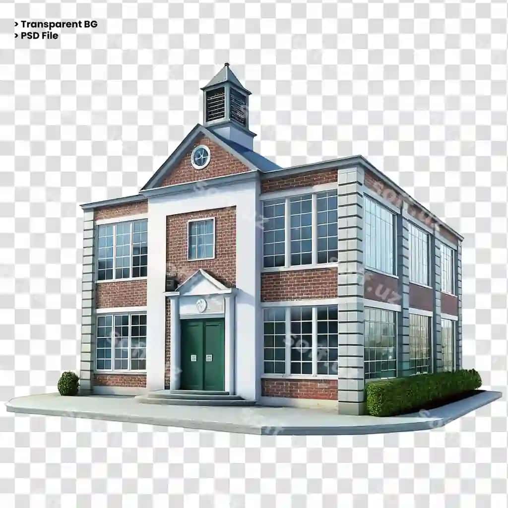 Hashamatli ramziy bino plazasi izolyatsiya qilingan shaffof fon | Luxury iconic building plaza isolated transparent background