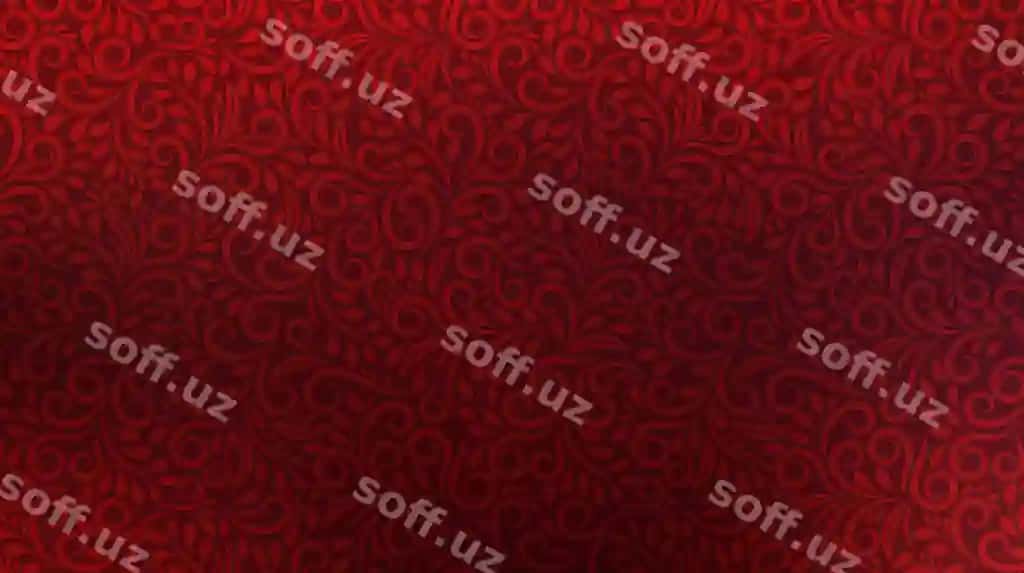 Qizil fonli illustratsiya burullanmalar va gulli motivlarga ega | Illustration red background with swirls floral motifs