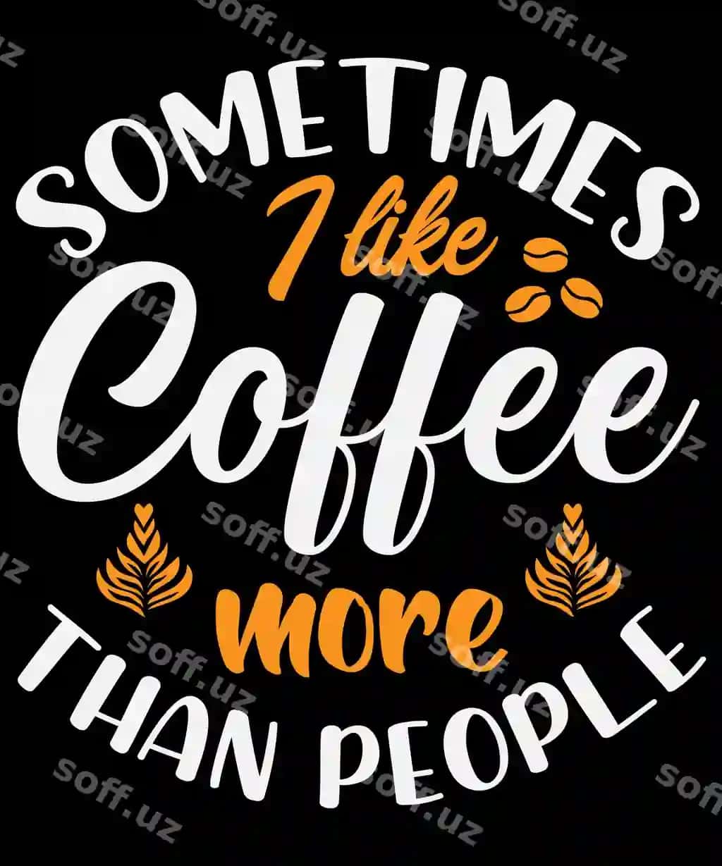 Qahvo iqtiboslari tipografiyasi futbolka dizayni tahrir qilish mumkin bo'lgan vektor grafik bilan | Coffee quotes typography tshirt design with editable vector graphic