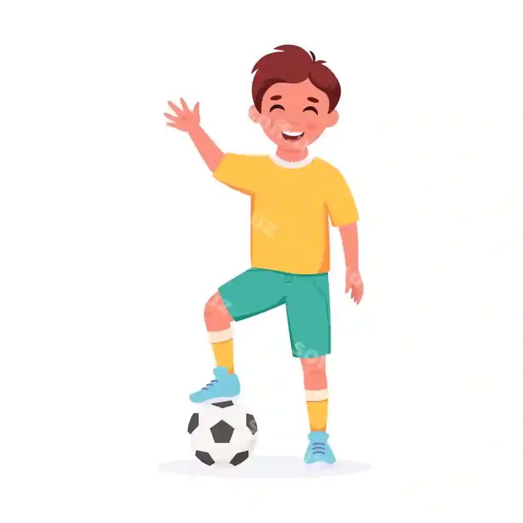 O'g'il futbol o'yinchi, bolalar, tashqi faoliyat. | Boy playing football kids outdoor activity
