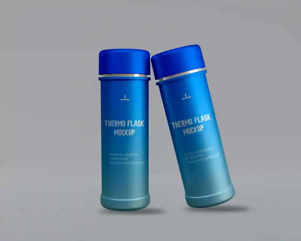 Zanglamaydigan 3D termo kolba maketi | Thermo flask mockup 3d stainless still