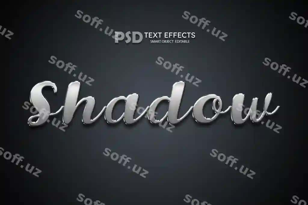 Psd soya matn stil-effekt bilan | Psd shadow text with style effect 2