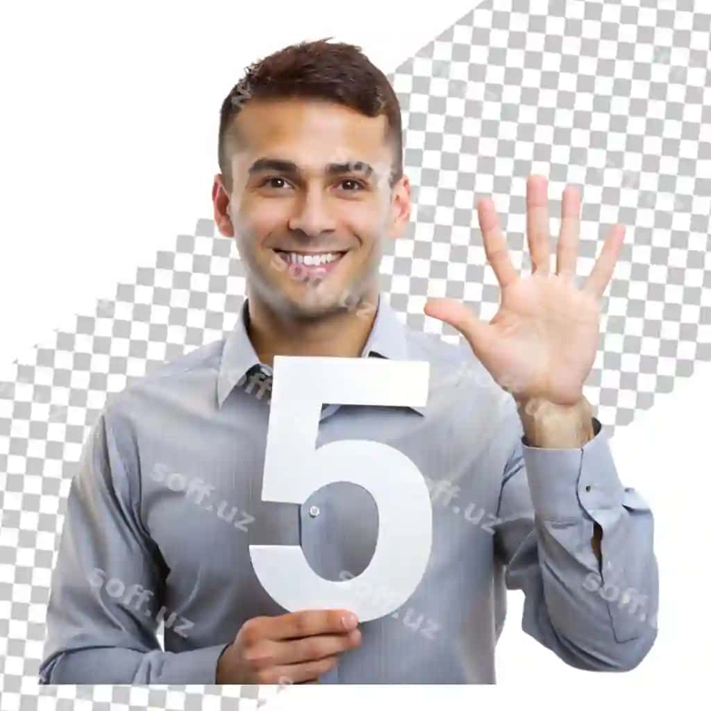 Chiroyli erkak besh hisoblaydi | Handsome man counting five