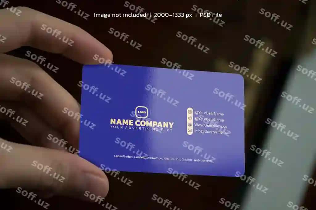 Biznes karta maketi qo'lda bepul psd | Business card mockup hand free psd