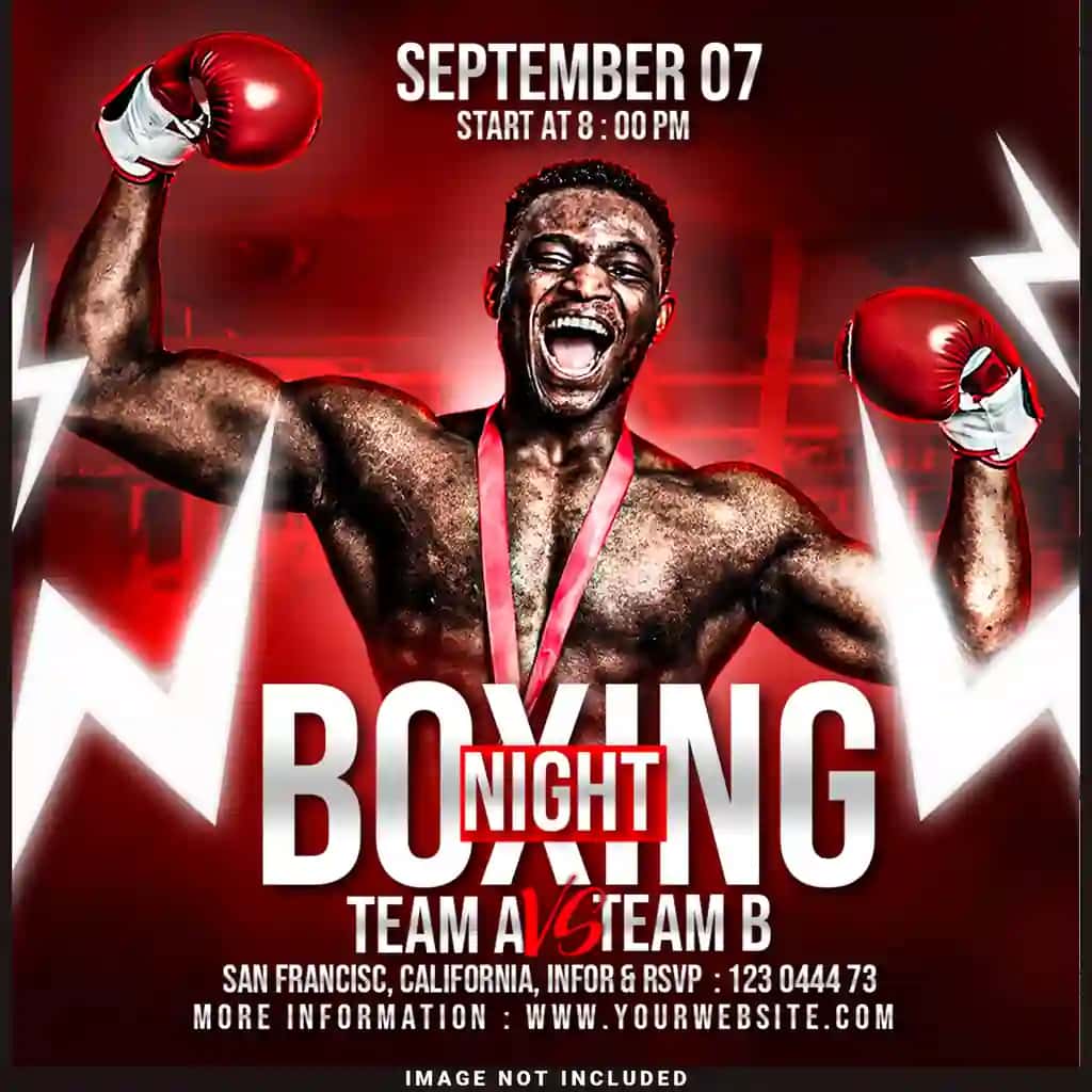 Boks ijtimoiy media shablonini loyihalash | Boxing social media template deisgn