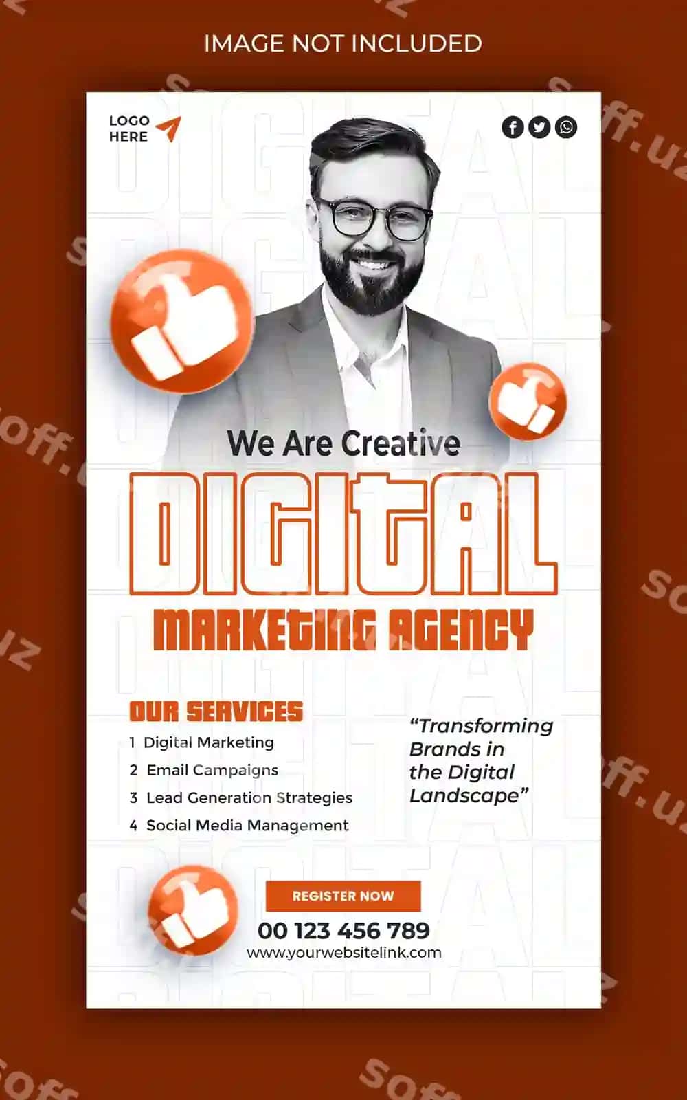 Raqamli marketing agentligi korporativ facebook instagram hikoya shabloni | Digital marketing agency corporate facebook instagram story template