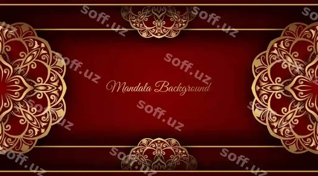 Boylik fon oltin mandala bezatmasi bilan | Luxury background with gold mandala ornament