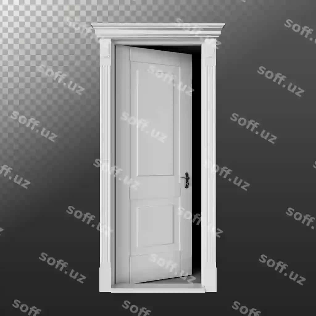 3D shaffof ochiladigan oq eshik | 3d transparent opening white door