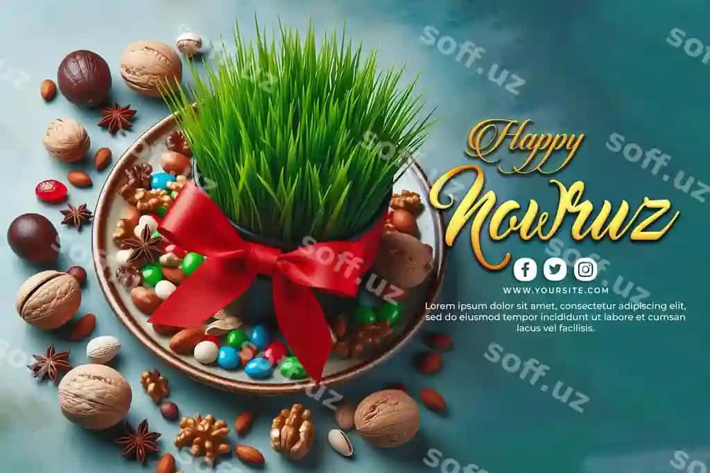 Psd baxtli Navro'z kun Eron yangi yili banner shablon | Psd happy nowruz day iranian new year banner template