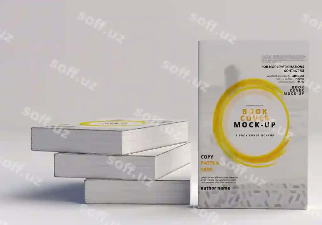 Yumshoq muqova katta kitob mockup | Softcover large book mockup