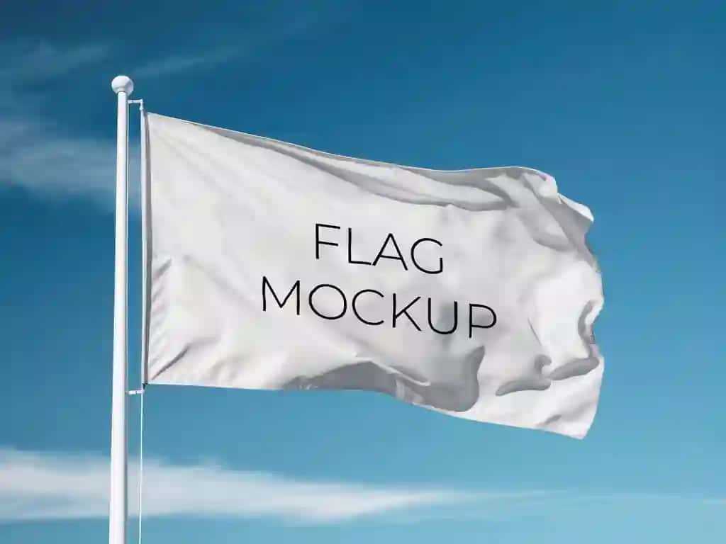 Bo'sh oq bayroq maketi | Blank white flag mockup