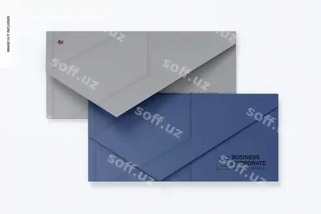 To'rtburchak qog'oz konvertlar maketi | Rectangular paper envelopes mockup