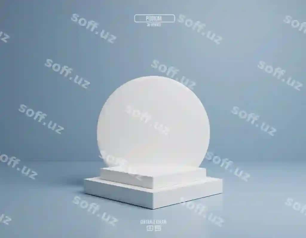 Oq mezon mahsulot namoyishi geometric uch o'lchovli shakllar bilan | White podium product display with geometrical 3d shapes