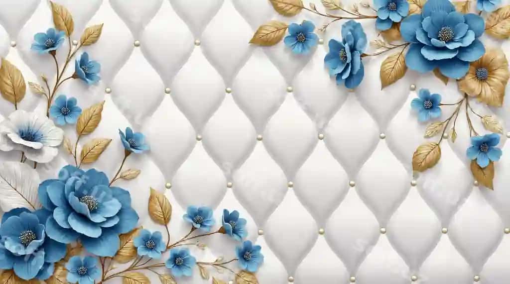 Yopiq oq sirtli oqlangan gulli devor bezaklari | Elegant floral wall decor with quilted white surface