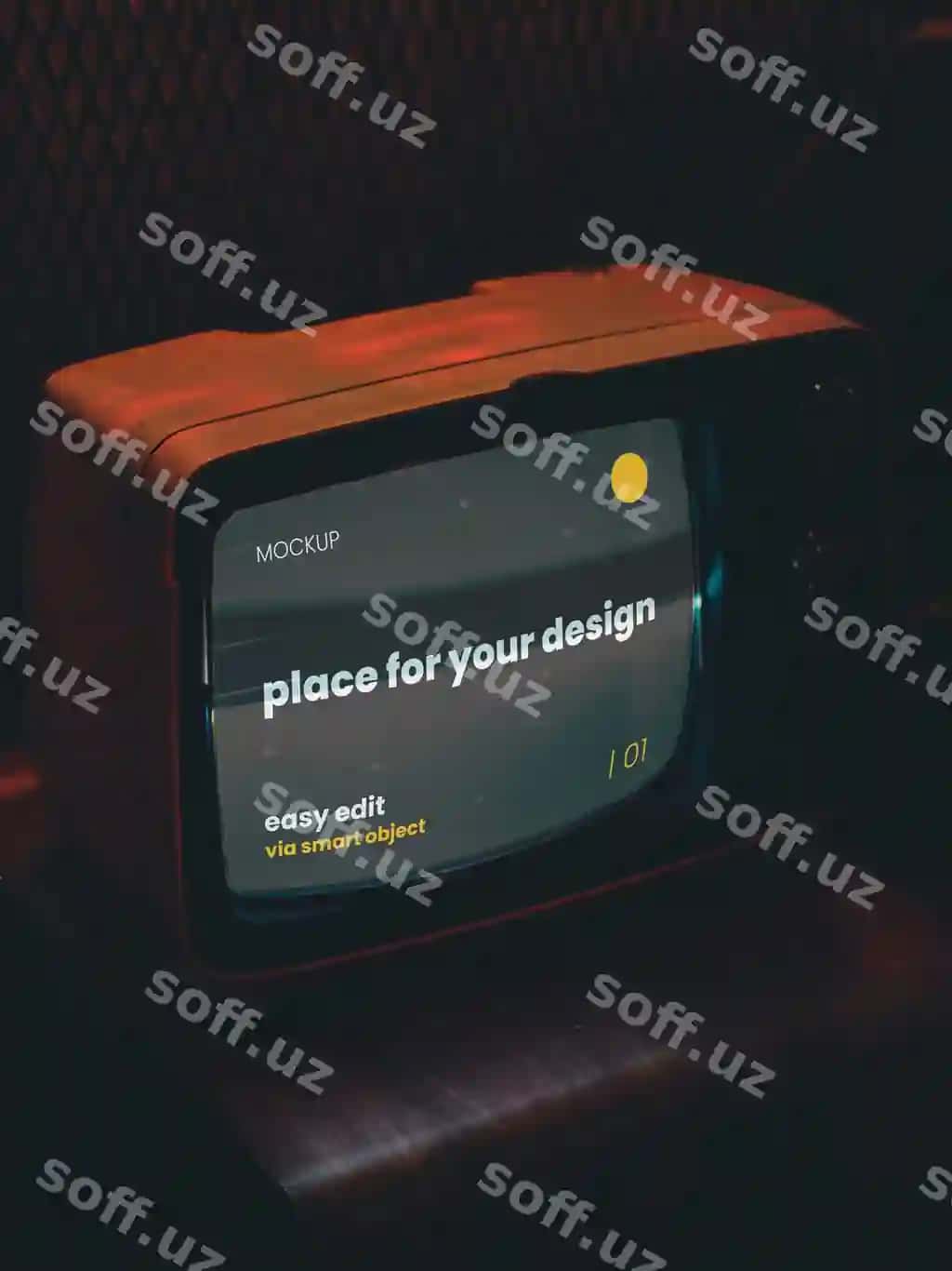 Televizor ekrani namunasi glitsh bilan | Television screen mockup with glitch
