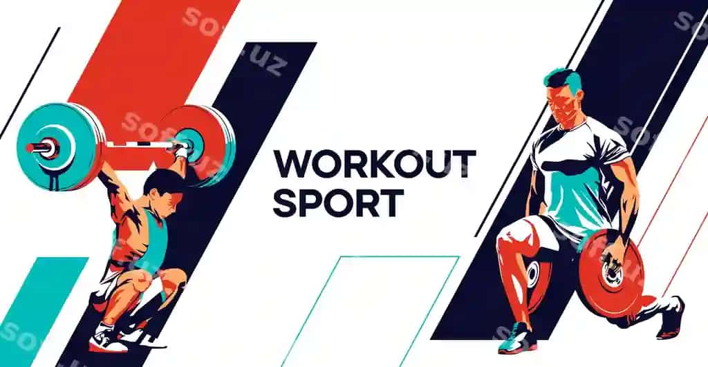 Kuchli kishi jism quruvchilar sport koncept dizayni grunge dizayn bilan | Weightlifter bodybuilder sports concept design with grunge design