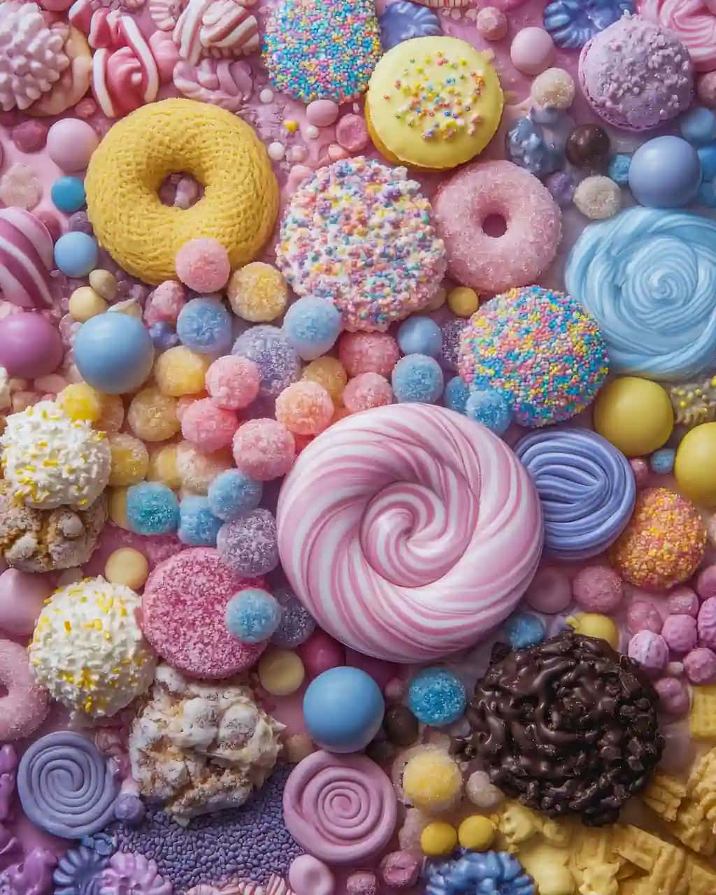 Rangli assortimentli shirin qandolat taomlari | Colorful assortment sweet confectionery treats