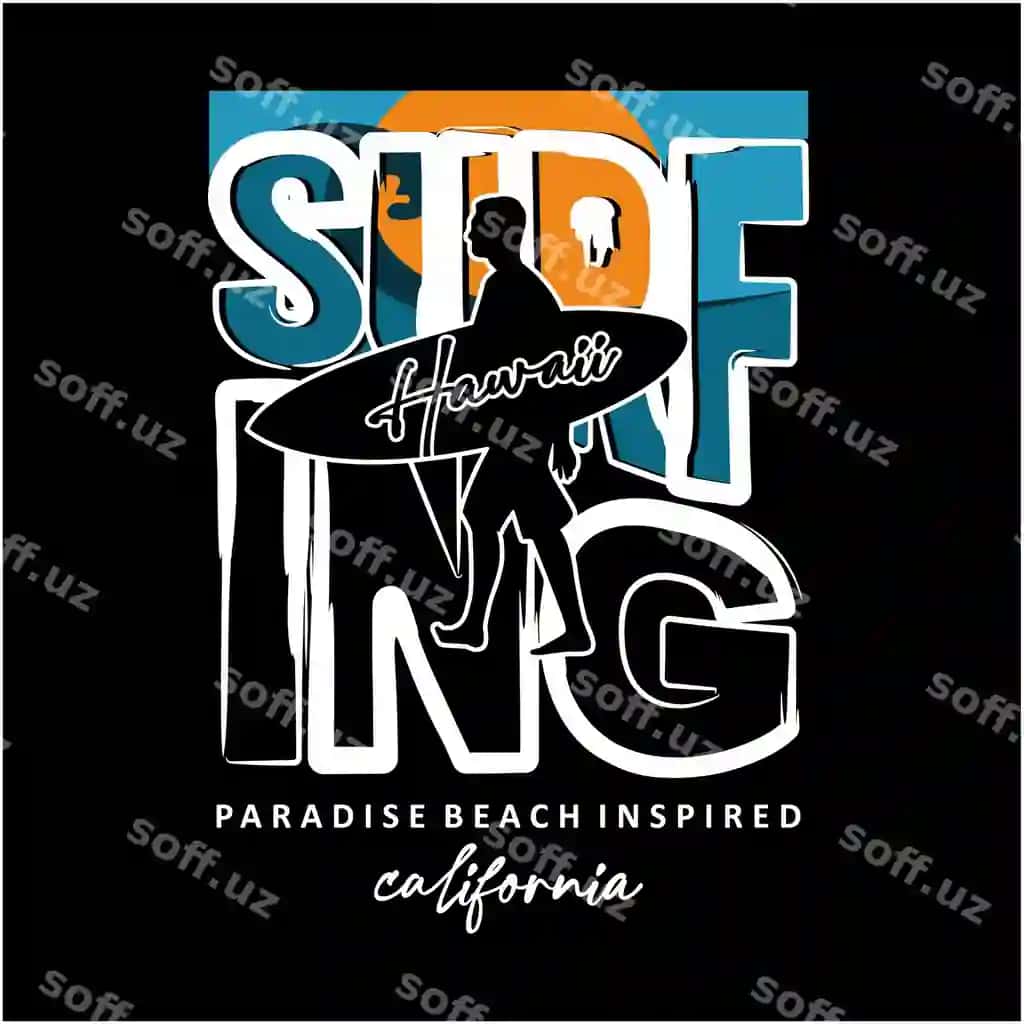 Vector Kaliforniya surflashi tipografiya t-shirt dizayni | Vector surfing california typography tshirt design