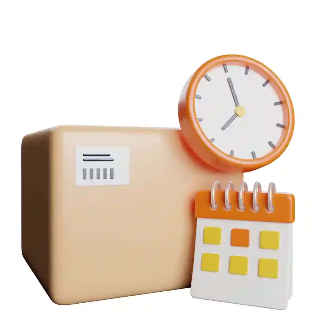 Soat taqvimi bilan etkazib berish jadvali | Shipping delivery schedule with clock calendar