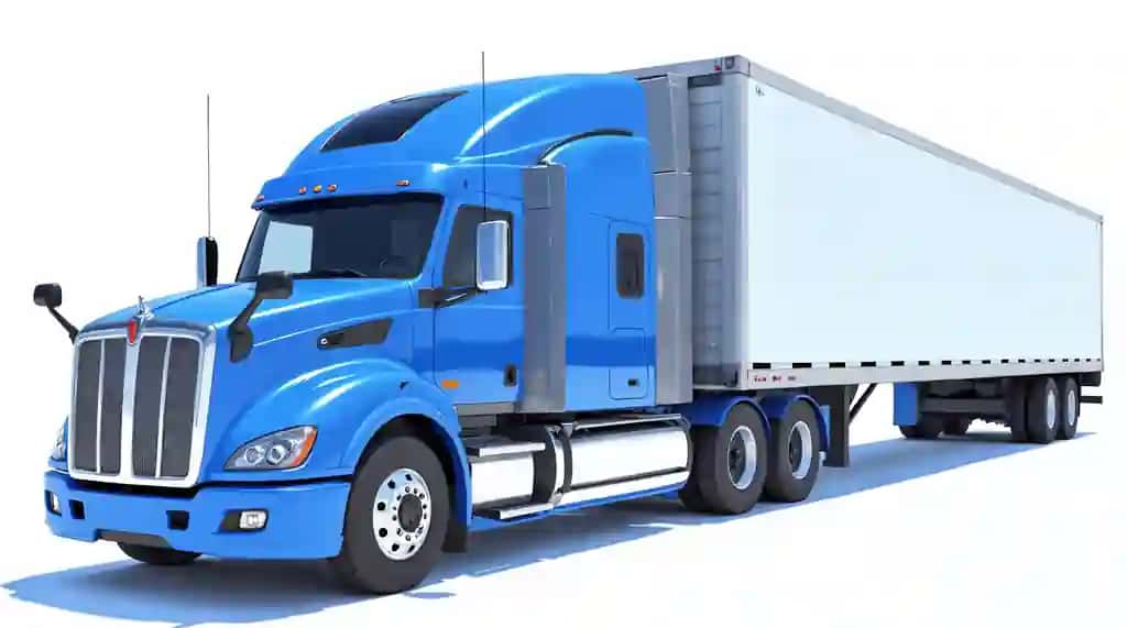 Treylerli ko'k rangli kenworth yarim yuk mashinasi | Blue kenworth semi truck with trailer