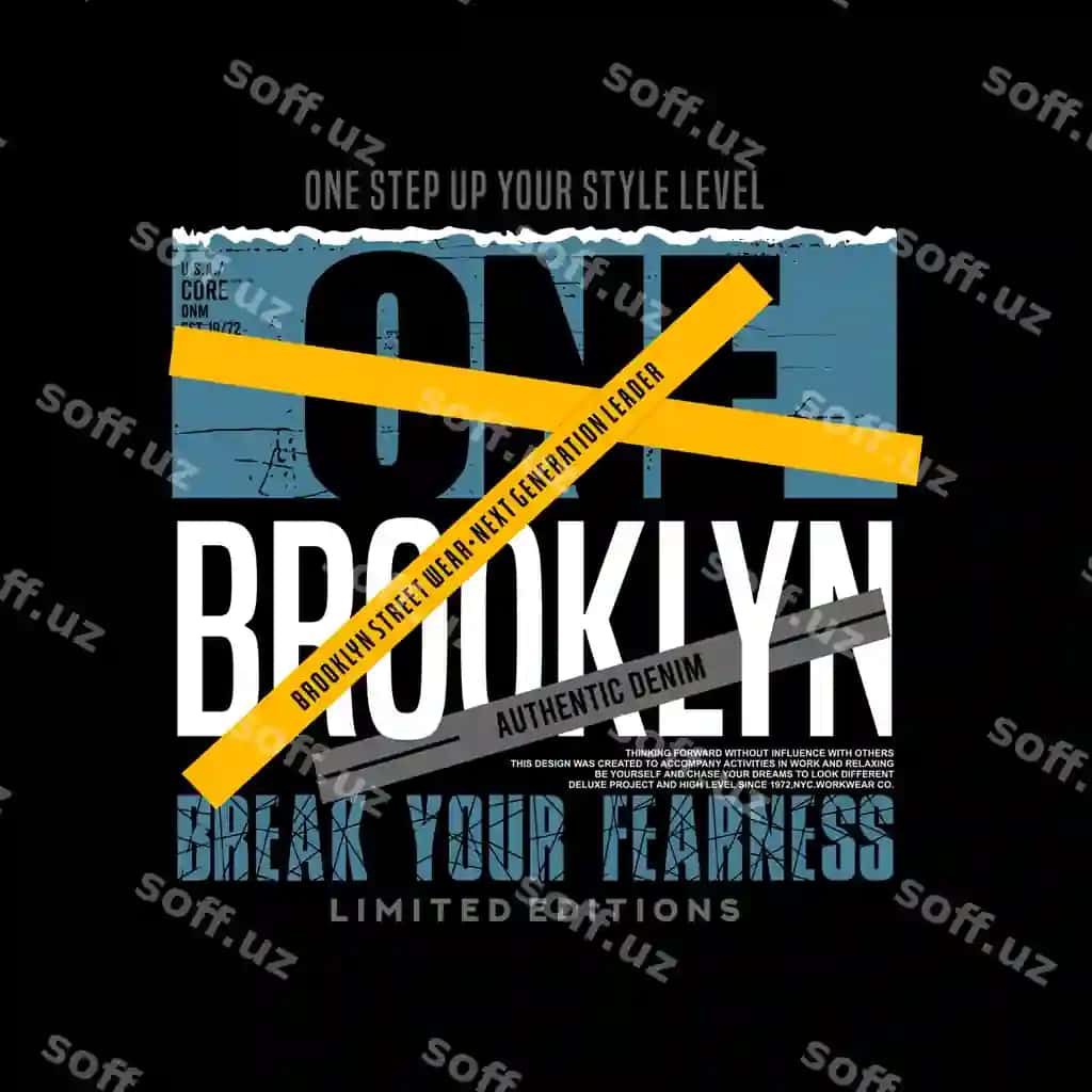 Brooklyn tipografiya dizayni tayyor chop etish futbolkalar | Brooklyn typography design ready print t shirts