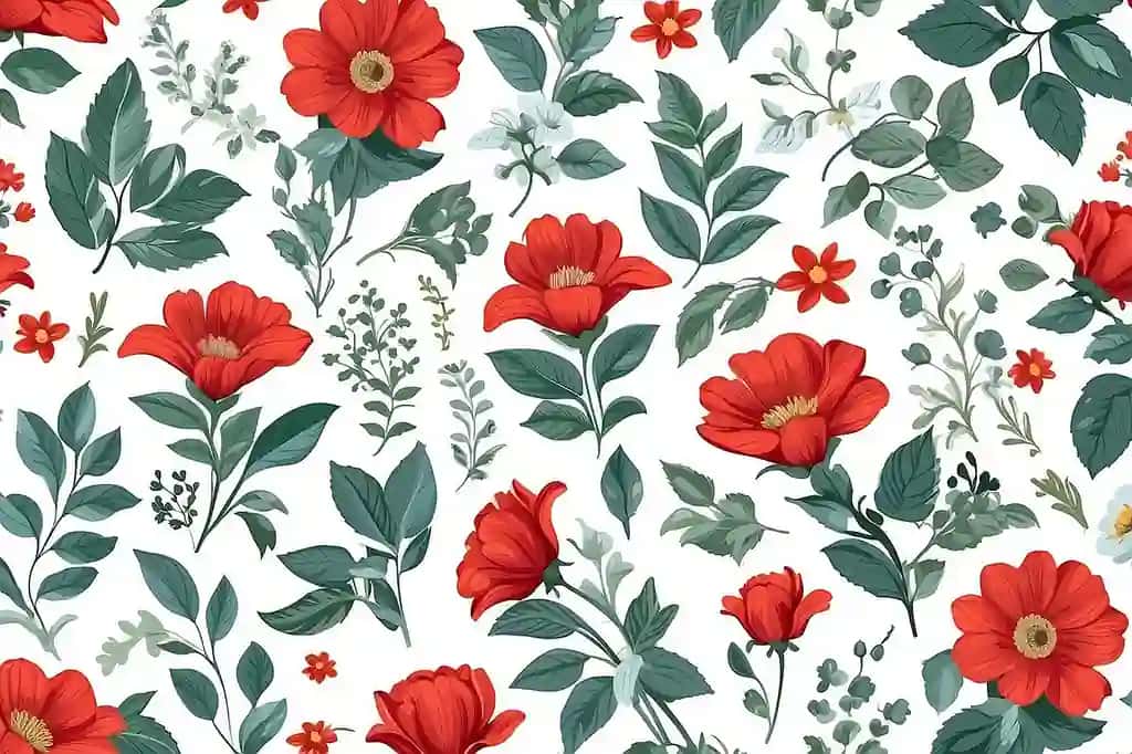 Choksiz gul naqsh oq fon | Seamless flower pattern white background