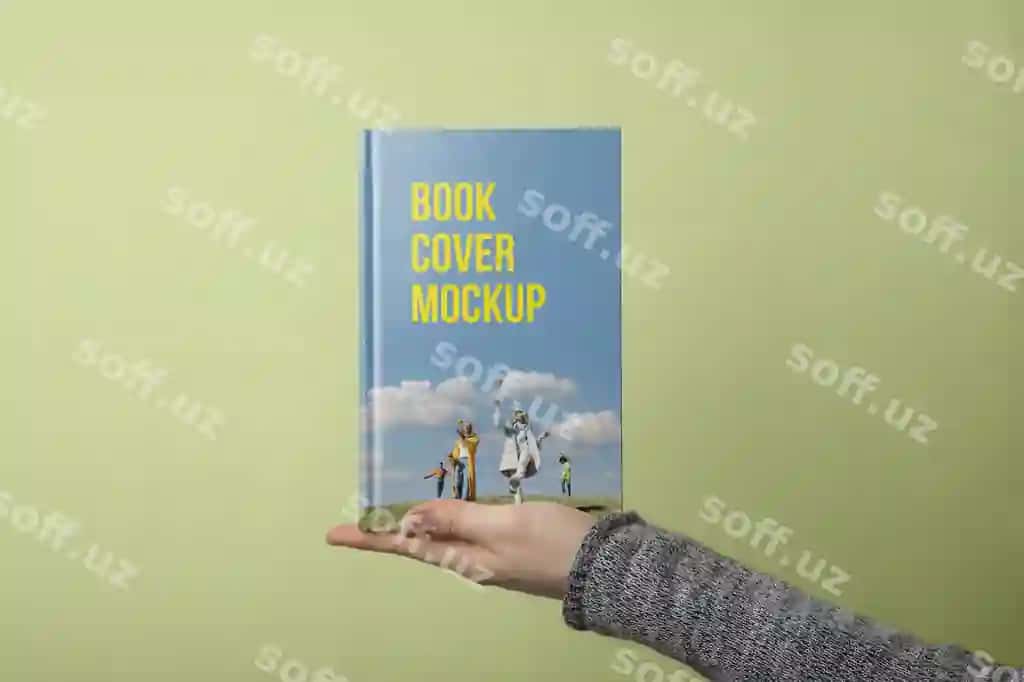 Qo'l kitobni tutgan mockup | Hand holding book mockup